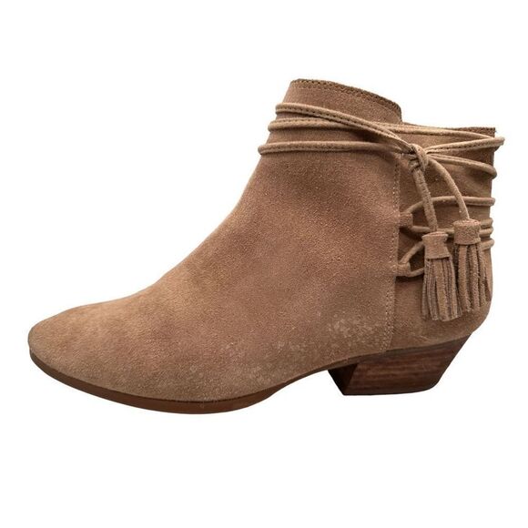 Vince camuto Carlina tan suede ankle boots tassels side zip women’s size 8.5m - Picture 3 of 13
